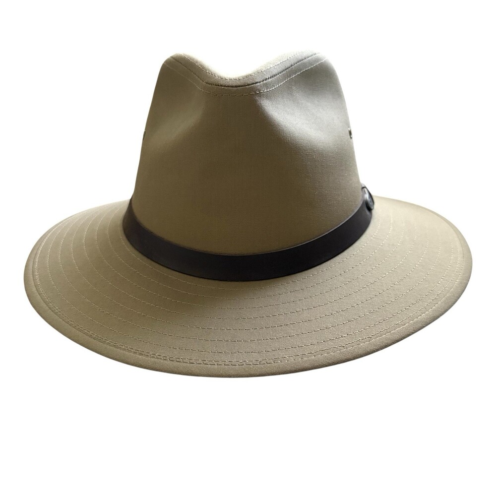 Bailey Dalton Safari Fedora Hat Tan Poplin Leather Band M Outdoor Golf Hiking